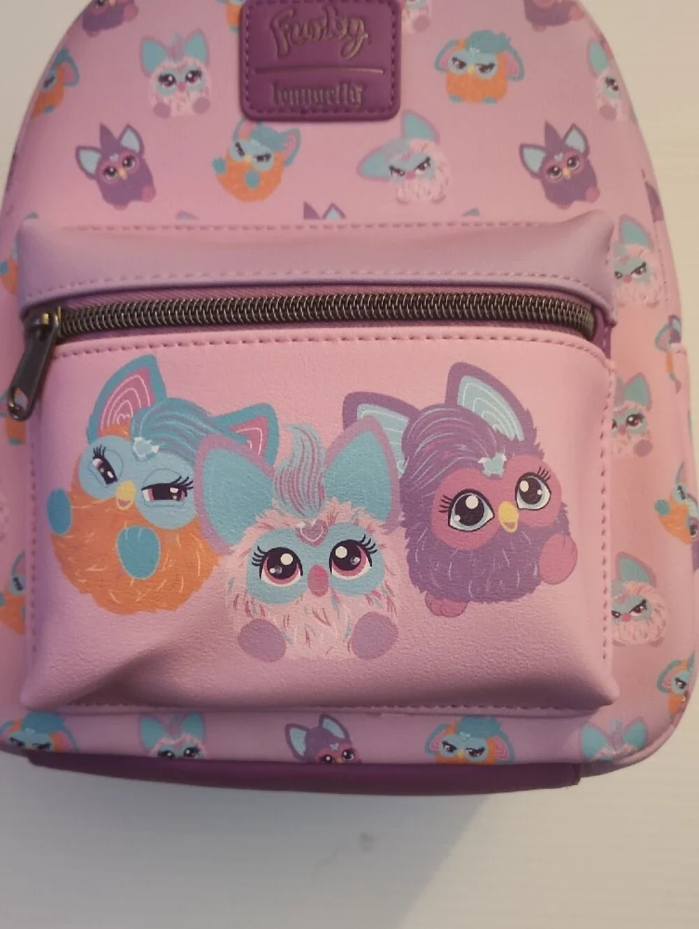 Loungefly  Furby Patterned Pink Mini Backpack. NWT
